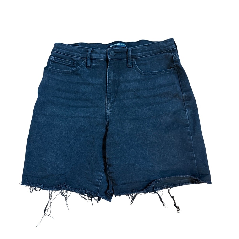 Calvin Klein Jeans High Rise Cut Off Denim Shorts Black Size 10